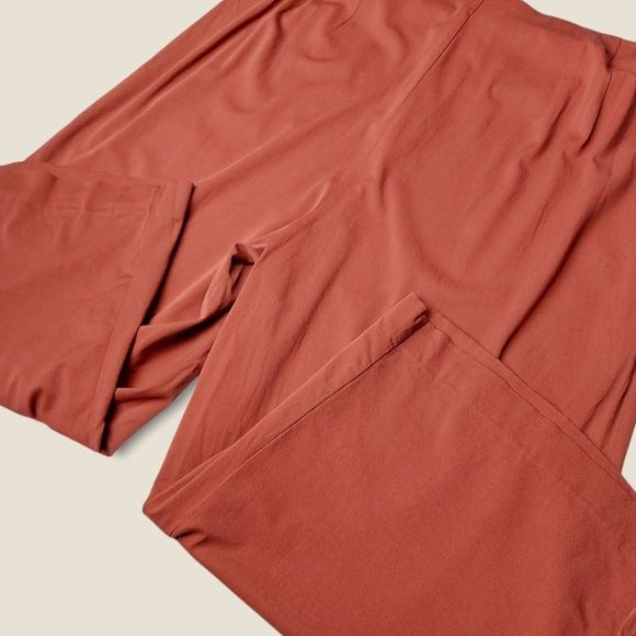 Torrid Brick Red Twill Button Fly Wide Leg Culotte Pant Size 18 - Picture 7 of 10